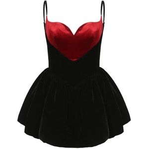 Nana Jacqueline-Gabriella Velvet Dress(WORN ONCE)built in velvet shorts under